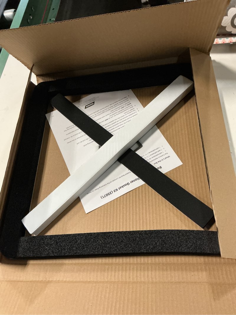 Condition photo showing Good Condition for camco 14-inch x 14-inch universal camper roof a/c gasket kit | features a waterproof compression seal, self-adhesive picture frame gasket, and self-adhesive leveling pads (25071)