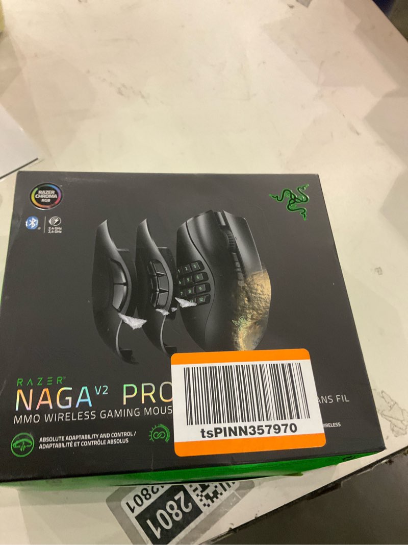 Condition photo showing New/Like New for Razer Naga V2 Pro Wireless MMO Gaming Mouse: 19+1 Programmable Buttons w/Swappable Side Plates - HyperScroll Pro Wheel - Focus Pro 30K Optical Sensor - Optical Mouse Switches Gen-3-300 Hr Battery