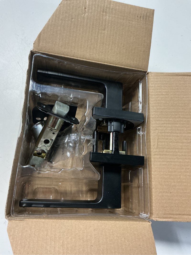 Condition photo showing Good Condition for kwikset singapore interior passage door handle, lever for closet and hallway doors, reversible non-locking handle lever, matte black, with microban protection matte black 1 pack passage