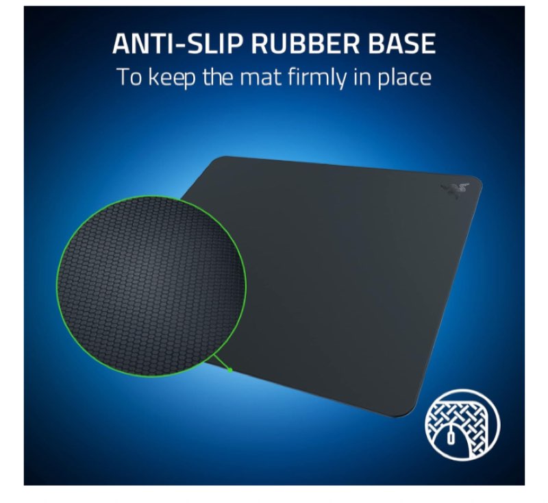 razer atlas tempered glass gaming mouse mat: ultra-smooth micro-etched surface - dirt and scratch-re