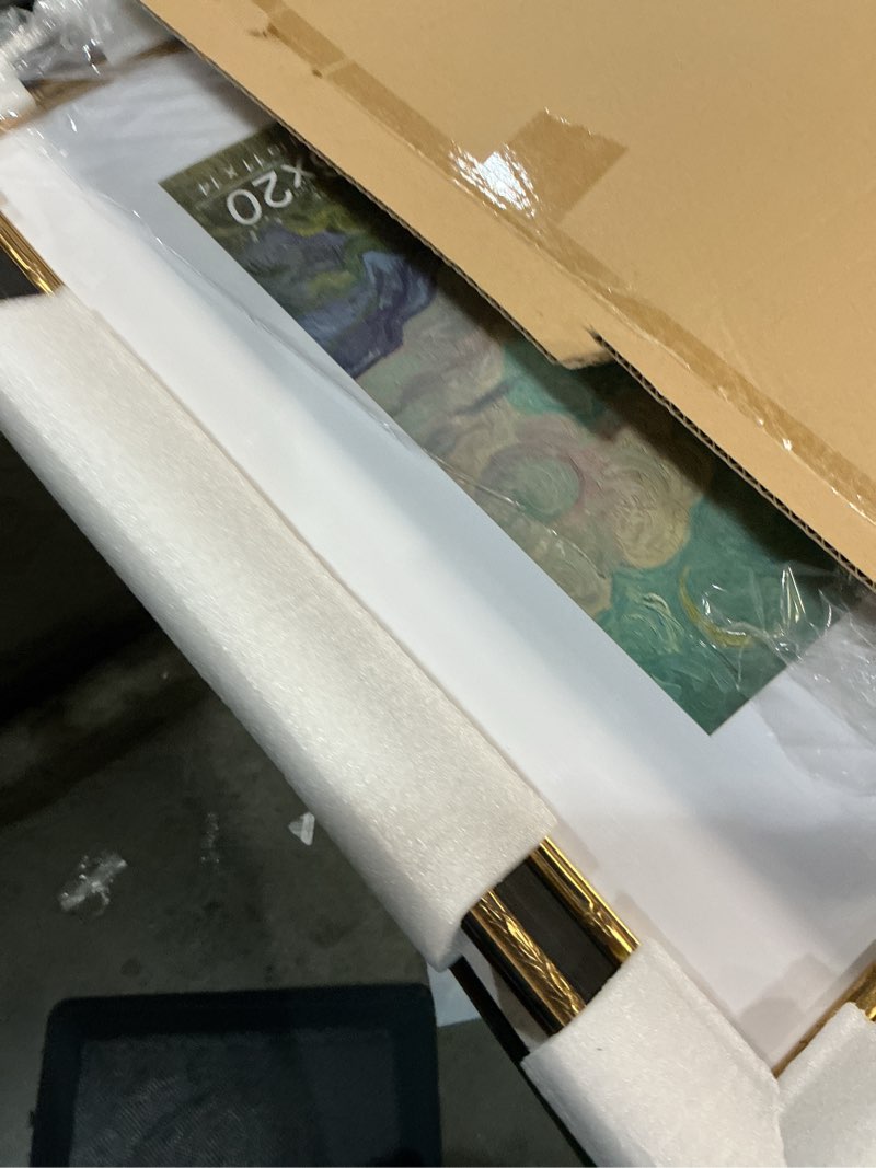 Condition photo showing Good Condition for vintage 16x20 picture frame, ornate antique gold 16x20 frame, display 11x14 with mat or 16 x 20 without mat for landscape or portrait, gallery wall decor for home (black/gold, single) 16x20,1pk black/gold