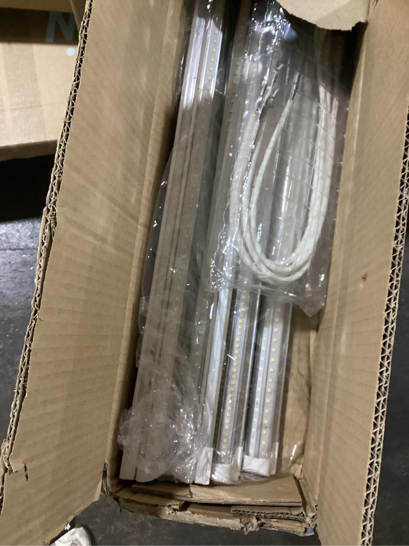 Condition photo showing Good Condition for barrina 8ft led shop light, 100w 15000lm 5000k, clear cover linkable led tube lights, v shape integrated t8 lighting, ceiling lights for garage, warehouse, workshop, etl listed,10 pack 5000k 8ft-10 packs-100