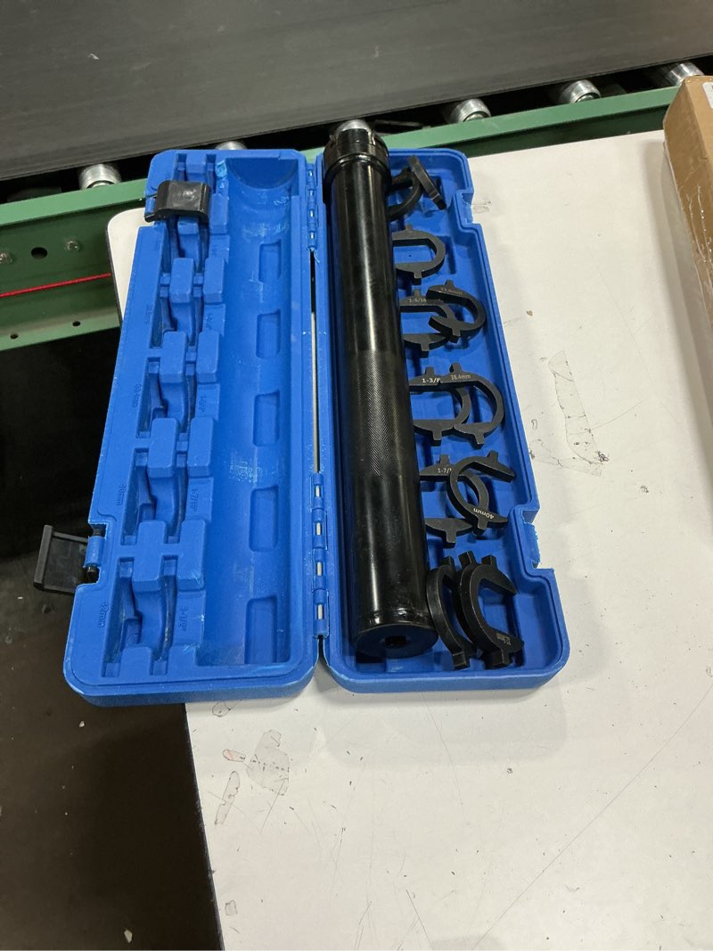 Condition photo showing As Is for Inner Tie Rod Removal Tool Master Inner Tie Rod Tool Set with 12 Crowfoot Adapters 1/2 Inch Drive Tube for Tie Rod Removal and Installation Blue