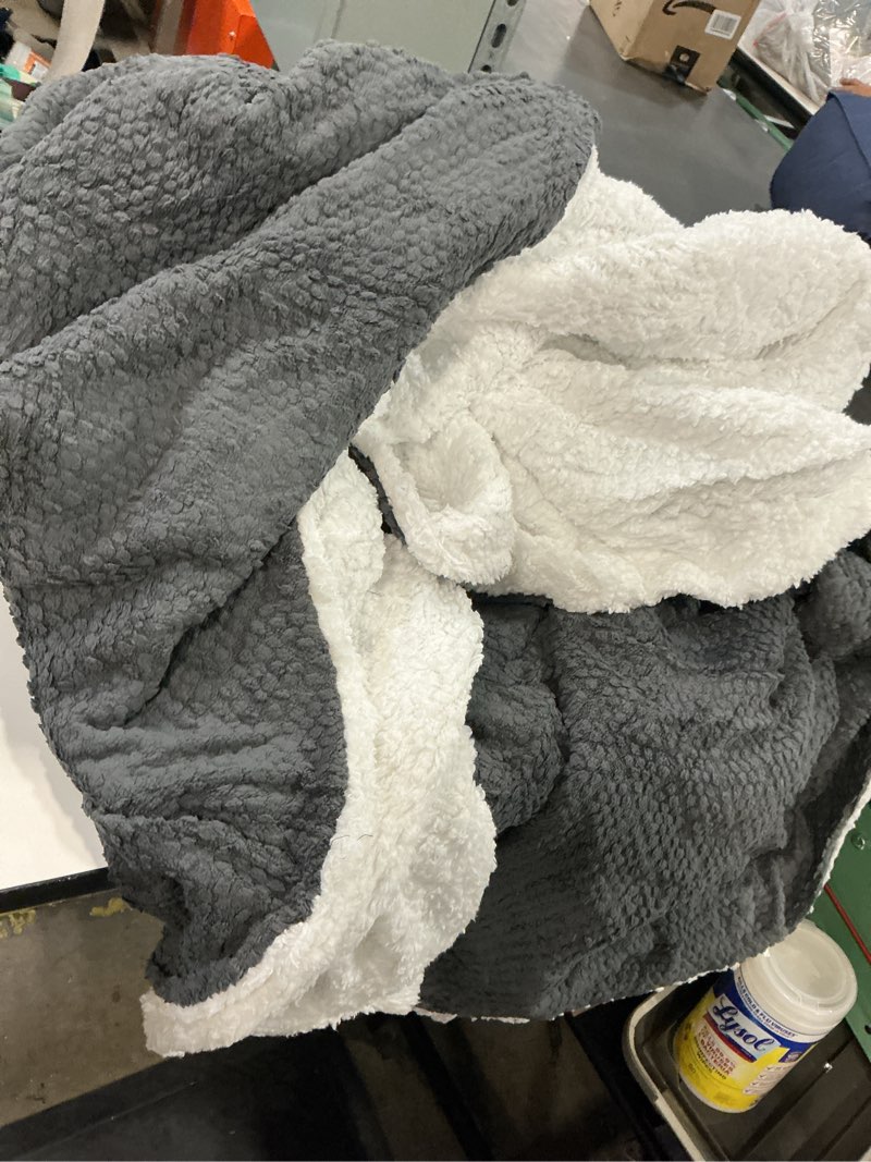 Condition photo showing As Is for Cozy Heated Blanket Waffle Throw Size - Fast Warming Electric Throw Blanket with 6 Heat Settings & 4 Hours Auto-Off, Ideal Gift for Her, 50\"x60\", London Grey Throw 50\"x60\" 1-alondon Grey (size unknown) 