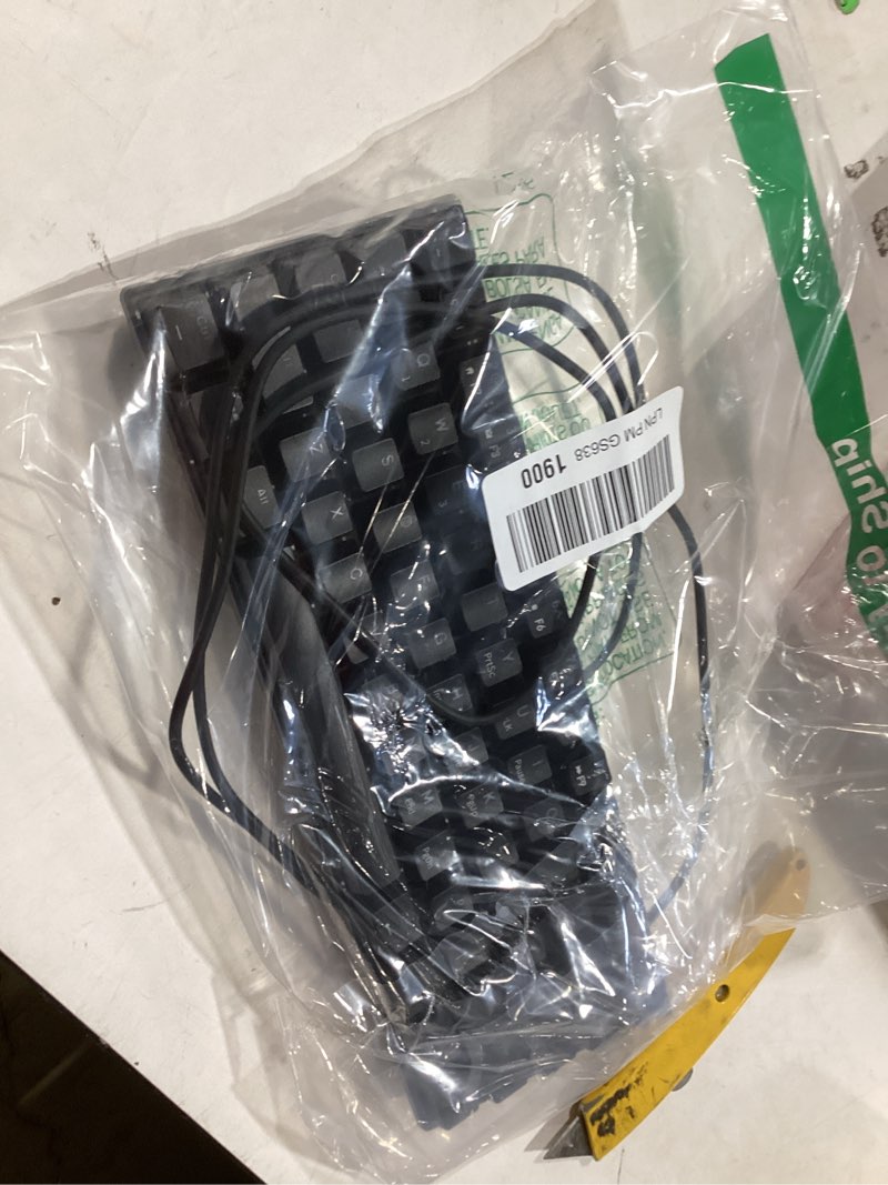 Condition photo showing As Is for similiar product not like stock photork royal kludge rk61 60% mechanical keyboard with coiled cable, 2.4ghz/bluetooth/wired, wireless bluetooth mini keyboard 61 keys, rgb hot swappable red switch gaming keyboard with software - black