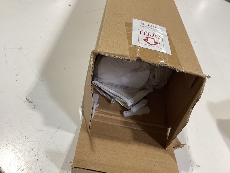 Condition photo showing Good Condition for joydeco cordless roman shades, linen fabric window blinds, thermal insulated blackout blinds, room darkening shades for indoor windows, easy to install, 23" w×75" h, greyish white greyish white 23"w x 75"h