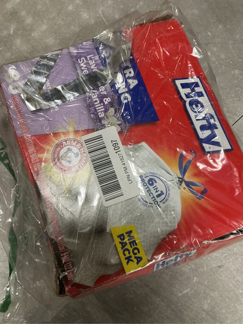 Condition photo showing Good Condition for Hefty Ultra Strong Tall Kitchen Trash Bags, Lavender & Sweet Vanilla Scent, 13 Gallon, 80 Count 80 Count (Pack of 1) Lavender & Sweet Vanilla