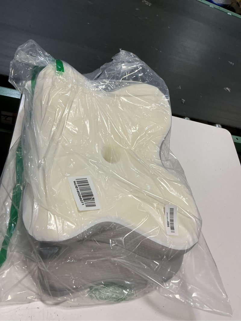 Condition photo showing Good Condition for cervical pillow for neck pain relief - ergonomic neck pillow for sleeping, contour memory foam pillows side sleeper pillow for neck support, bed pillow for back stomach sleepers white & grey