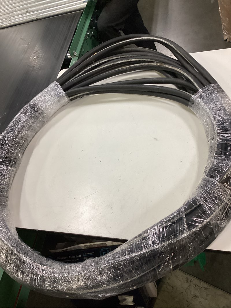 Condition photo showing As Is for neverkink max teknor apex 5/8-in x 100-ft contractor-duty kink free vinyl black coiled hose