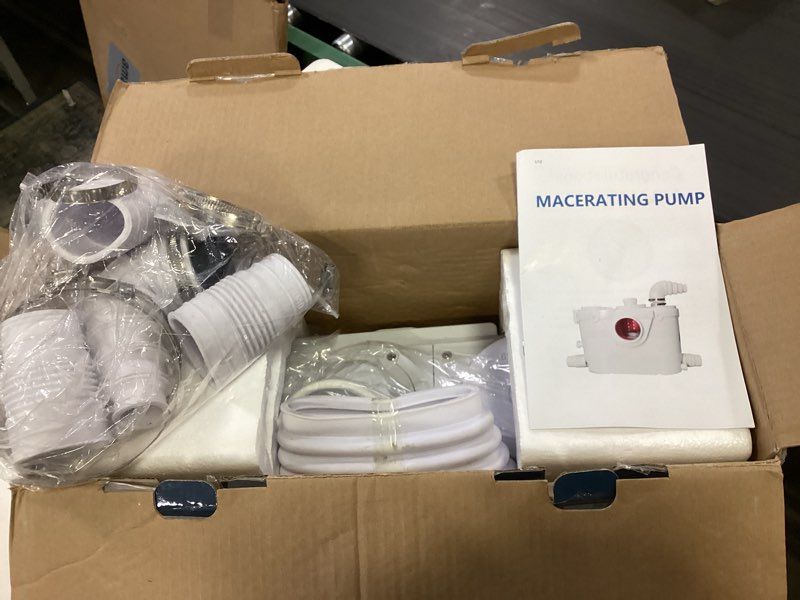 Condition photo showing New/Like New for 500W Macerator Pump for Macerating Toilet Upflush Toilet System Macerator Sewerage Pump with 3 Water Inlets for Toilet Kitchen Sink Darin Laundry Machine Disposal Macerating Toilet
