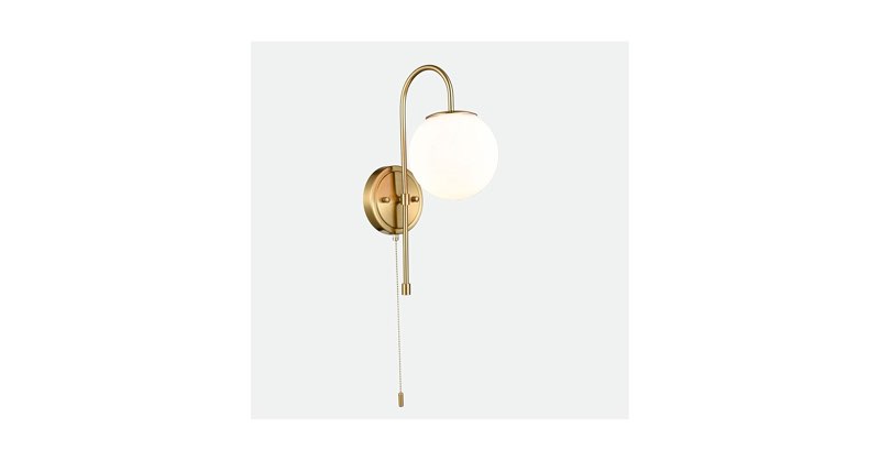 daycent modern led wall sconce with pull chain switch 4000k white and gold wall lamp for bedroom ent