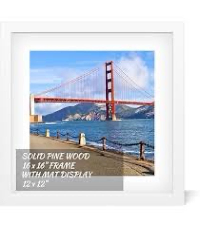 16x18 Frame Rustic White, Distressed 18x16 Picture Frame, Art Pic Hanging Poster Frame, 16 by 18 Gal