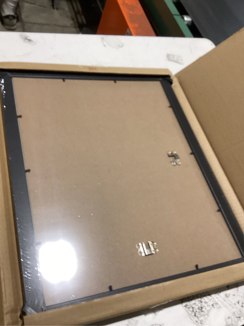 Condition photo showing Good Condition for lavie home 14x18 picture frame black poster frame,display pictures 12x16 with mat or 14x18 without mat, stable and sturdy frame and polished plexiglass, horizontal and vertical format of the walls 14x18 black