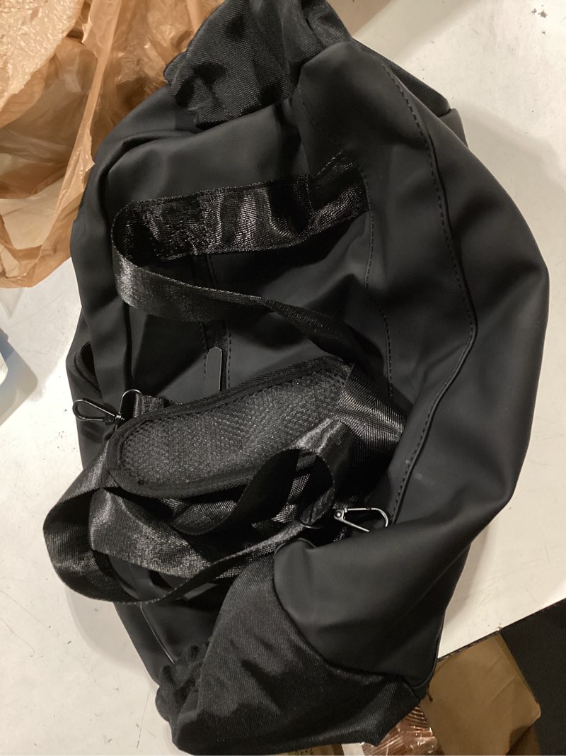 Condition photo showing Good Condition for mini gym bag for women girls small gym tote bag with wet compartment waterproof travel duffle bag cute workout sport bag black-14in