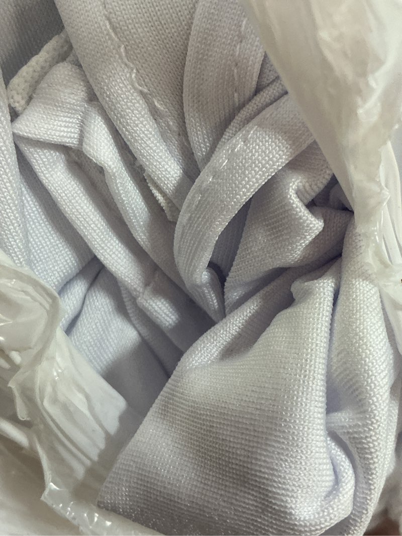 Condition photo showing As Is for 60 Pcs White Chair Covers Spandex Stretch Chair Covers for Party Polyester Dining Chair Slipcovers Seat Cover Protector for Wedding Party Dining Banquet Event