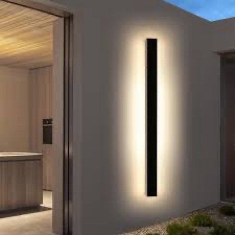 59inch Modern Outdoor Wall Lights, Outside Linear Wall Light, 3 Color Lights 3000K/4500K/6000K, IP65