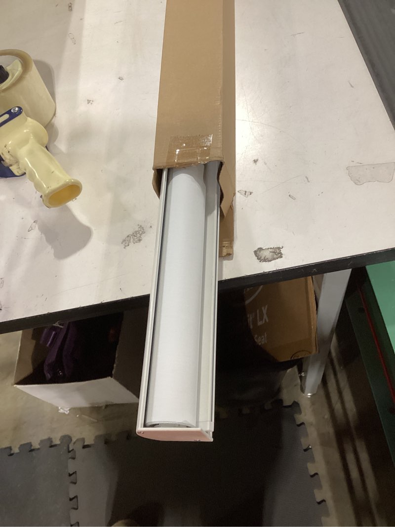Condition photo showing Good Condition for chrisdowa cordless blackout roller shades for windows, striped free-stop window blinds with privacy, thermal insulated window shades for home, office and door. white, 34" w x 72" h 34"w x 72"h white