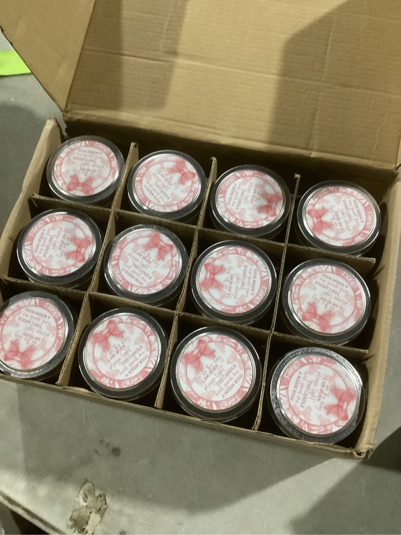 MTLEE 24 Pcs Bow Baby Shower Party Favors Candles Lavender Scented Baby Shower Favors for Guests Rus