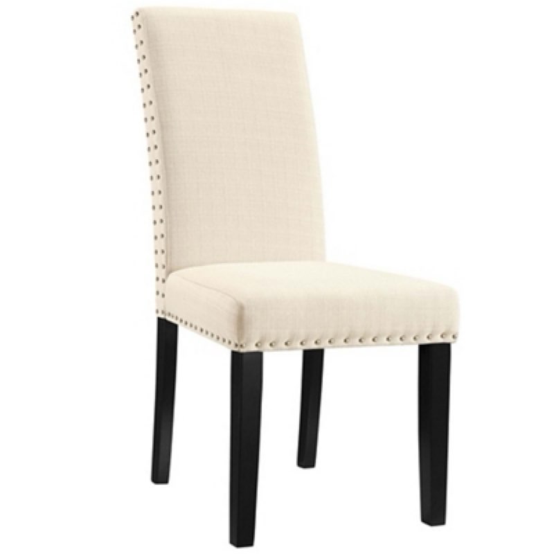different design similar to stock photo.. possibly missing hardware.. parcel fabric dining chair