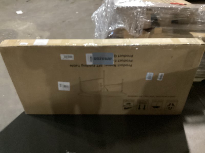 Condition photo showing Good Condition for  touch the image to zoom in                      5 ft round folding tables with carrying handle 60 inch heavy duty portable plastic commercial table steel legs for party, dining, wedding, events, picnic indoor, outdoor (white,1 pack)