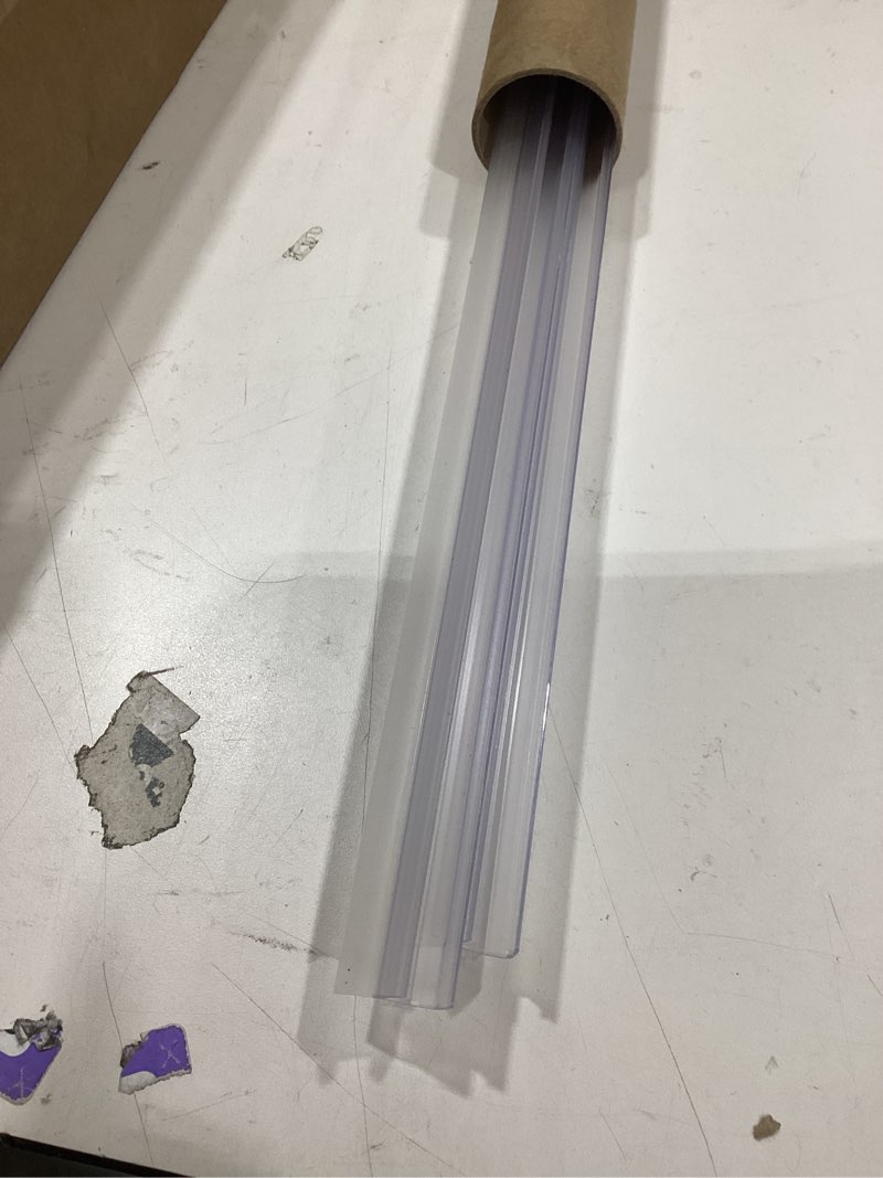 Condition photo showing New/Like New for shower door bottom seal strips 2pcs, 36 inch long ultra clear vinyl seal strips with sweep for 1/2"(12mm) thick frameless glass door, to stop water leak 36 inch, 1/2 inch (12mm)