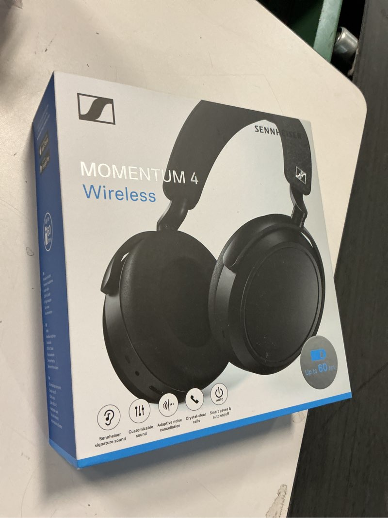 Condition photo showing New/Like New for Sennheiser Momentum 4 Wireless Noise Cancelling Headphones - Bluetooth Headset for Crystal-Clear Calls with Adaptive Noise Cancellation, Over-Ear Headphones, 60h Battery Life, Folding Design, Black