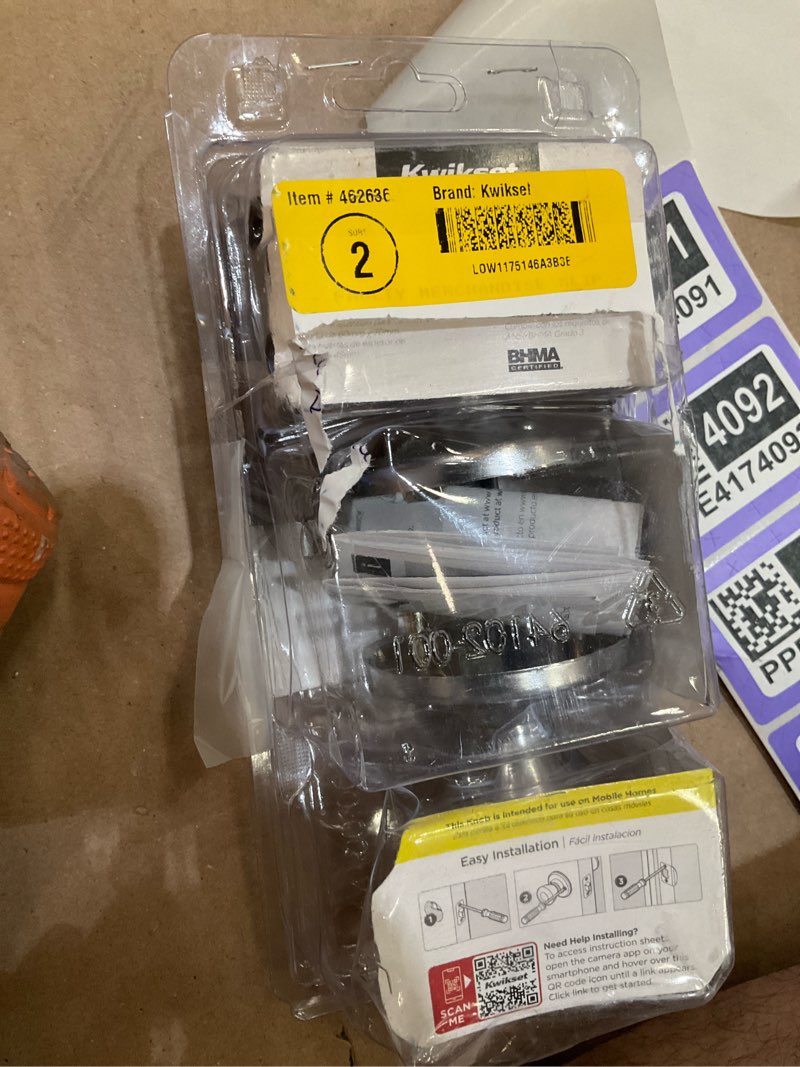 kwikset mobile home tylo satin chrome interior or hall/closet passage door knob