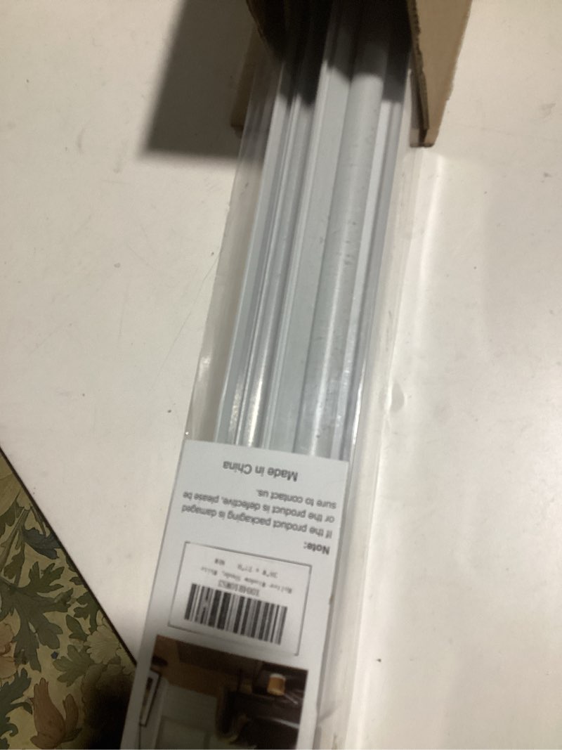 Condition photo showing As Is for SHADEMOON Blackout Cordless Roller Shades for Indoor Windows,Room Darkening Blind with Spring System Pull Down,Thermal Insulated UV Block Fabric,Home Office (100% Blackout, White,38" W x 72" H) R-white 38"W x 72"H
