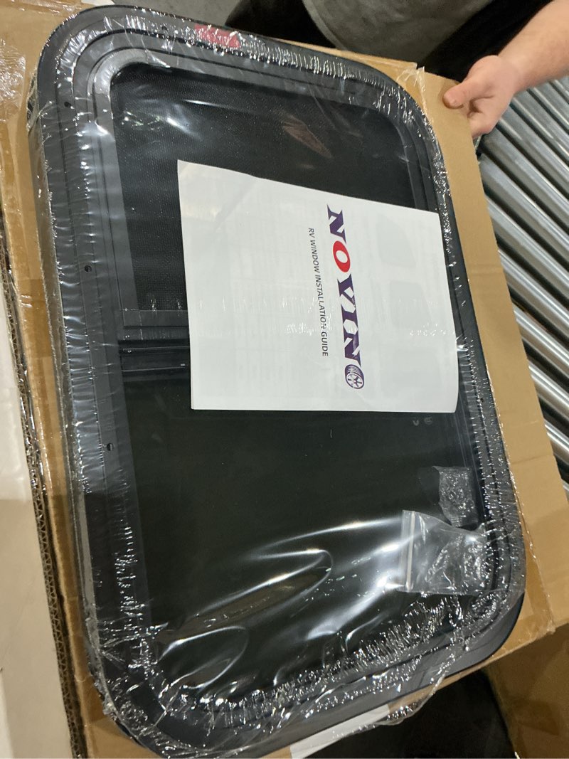 Condition photo showing New/Like New for novino rv windows for cargo trailer, 15" w x 22" h rv camper cargo trailer windows replacement, vertical sliding,fit 15/16" or 1-3/8" thick wall,allow error 1/16”,dot approved 15"w x 22"h 1