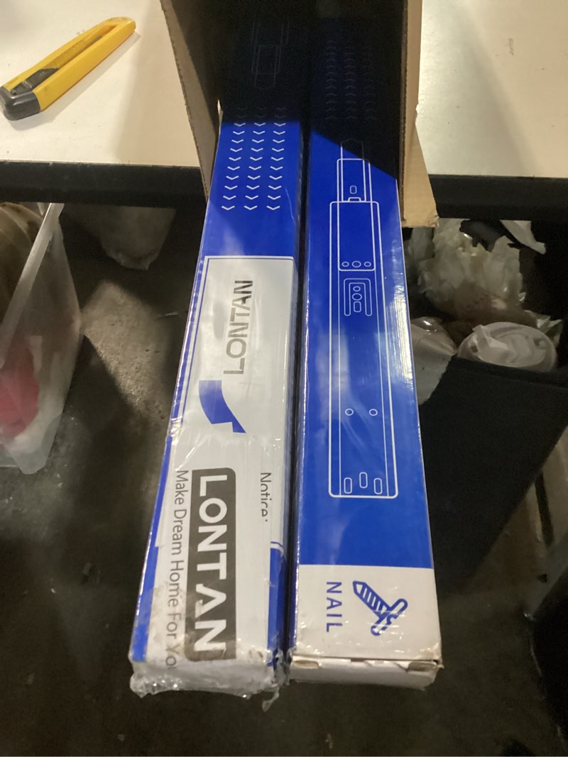 Condition photo showing New/Like New for LONTAN 24 Inch Soft Close Drawer Slides 2 Pairs Side Mount Heavy Duty Cabinet Drawer Glides Ball Bearing Full Extension Kitchen Cabinet Rails 100 LB Capacity 24 Inch 2 pair