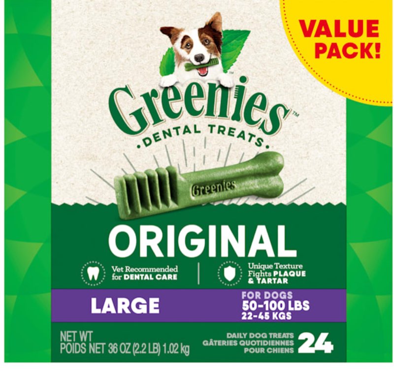 Greenies Original Large Natural Dog Dental Care Dog Treats  36 Oz (24 Treats)(( BEST BY/OCT/07/2026))
