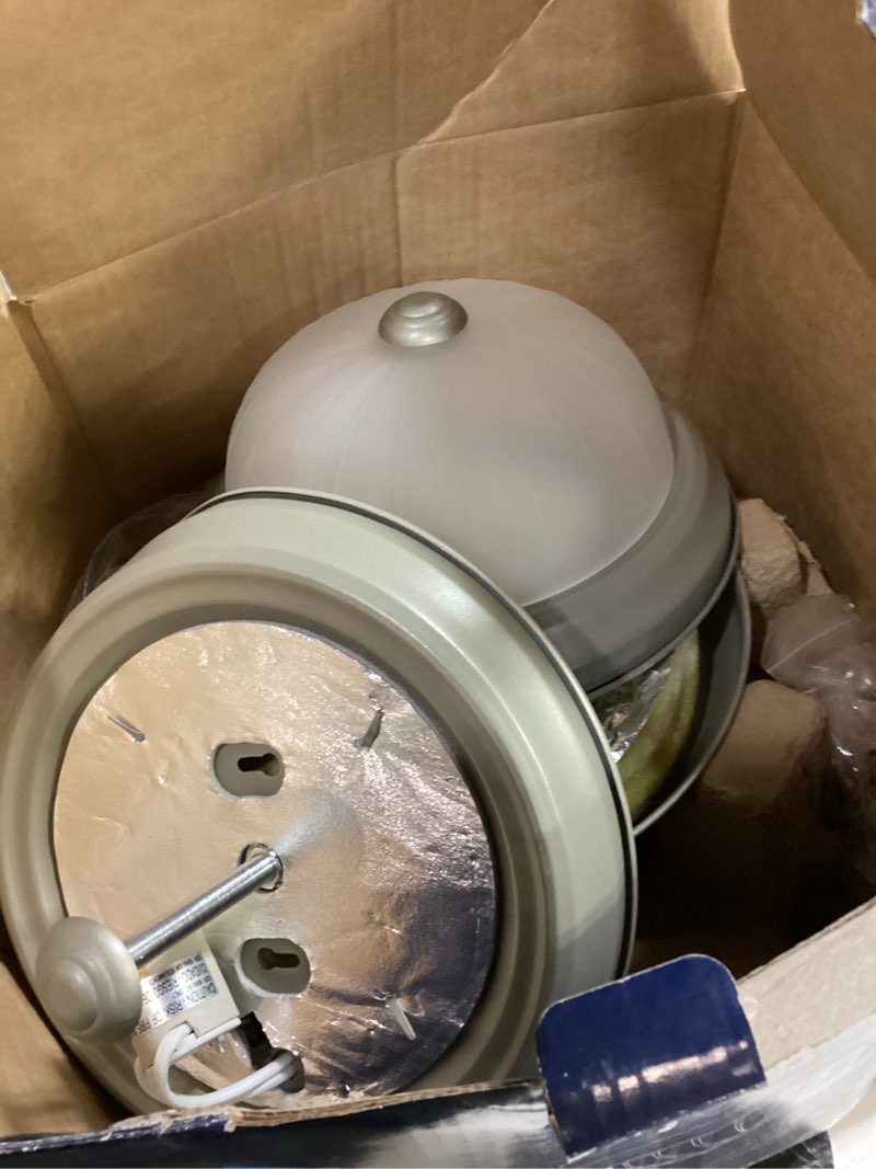 Condition photo showing As Is for project source 1-light 10-in brushed nickel led, flush mount light (6-pack)