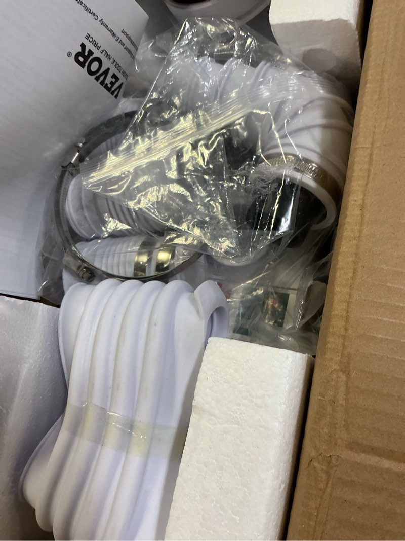 Condition photo showing Good Condition for vevor 900w macerator pump, 48 gpm flow, 40 ft/12 m head, macerator sewerage toilet pump with 4 water inlets, waste water disposal upflush machine for toilet, basement, shower, sink, laundry, bathtub