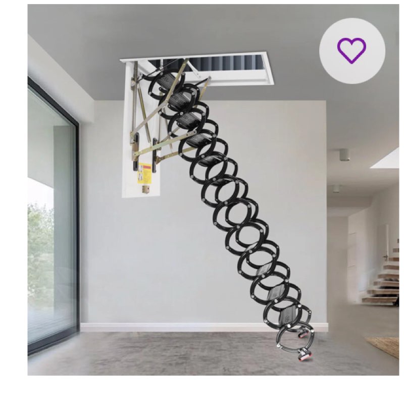 12 Steps Pull Down Attic Folding Stairs, Retractable Attic Ladder