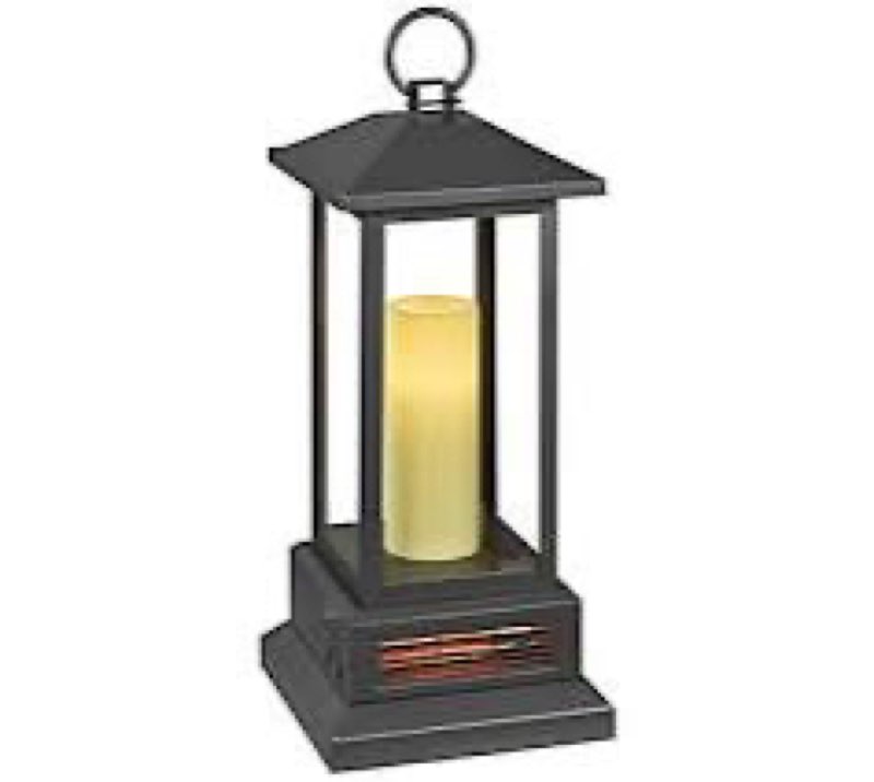 Duraflame lantern with infrared quartz heater gun metal gray finish