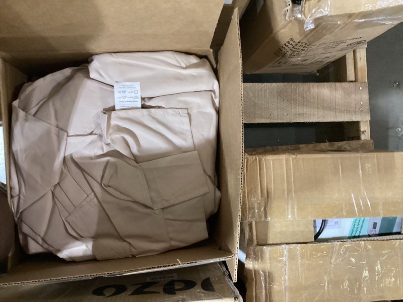 Condition photo showing Good Condition for muxhomo 7 pieces king comforter set, soft bed in a bag king size, all season bedding set with comforter, flat sheet, fitted sheet, pillowcases & shams, beige king(104"x 90") 01 - beige