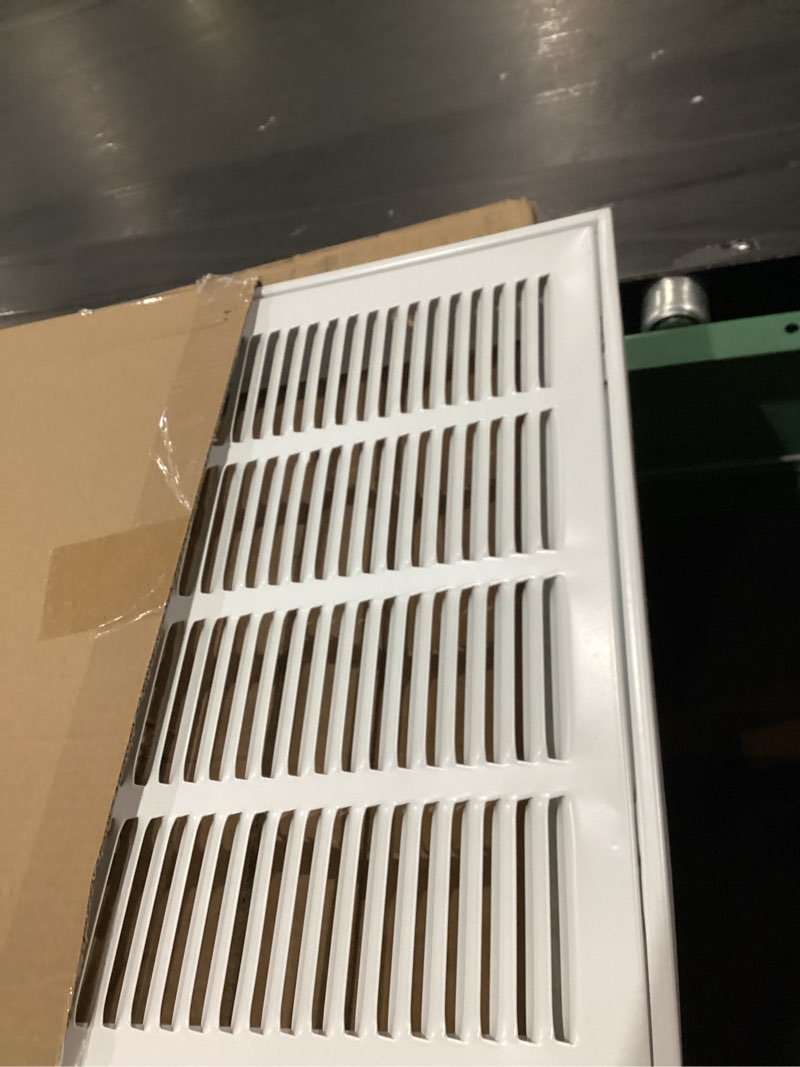 Condition photo showing Good Condition for EZ-FLO 16 x 16 Inch (Duct Opening) Return Air Vent Cover for Wall or Ceiling, Solid Steel Return Air Filter Grille, HVAC Vent Cover, White, 61654 16 in. x 16 in.