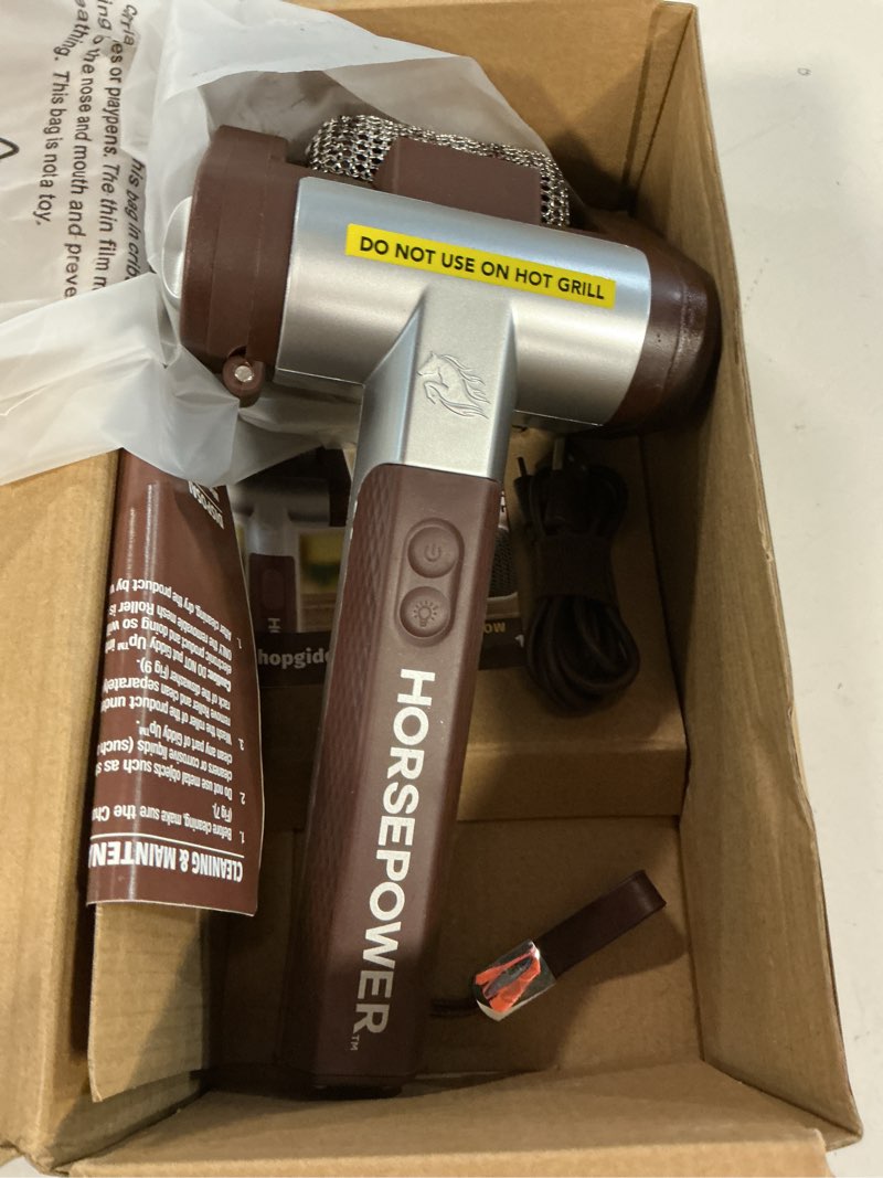 Condition photo showing Good Condition for horsepower giddy up grill cleaner as seen on tv! – cordless, rechargeable bbq tool with 350 rpm stainless roller, led light – patents pending – from bulbhead, a family-owned american brand 9 in.