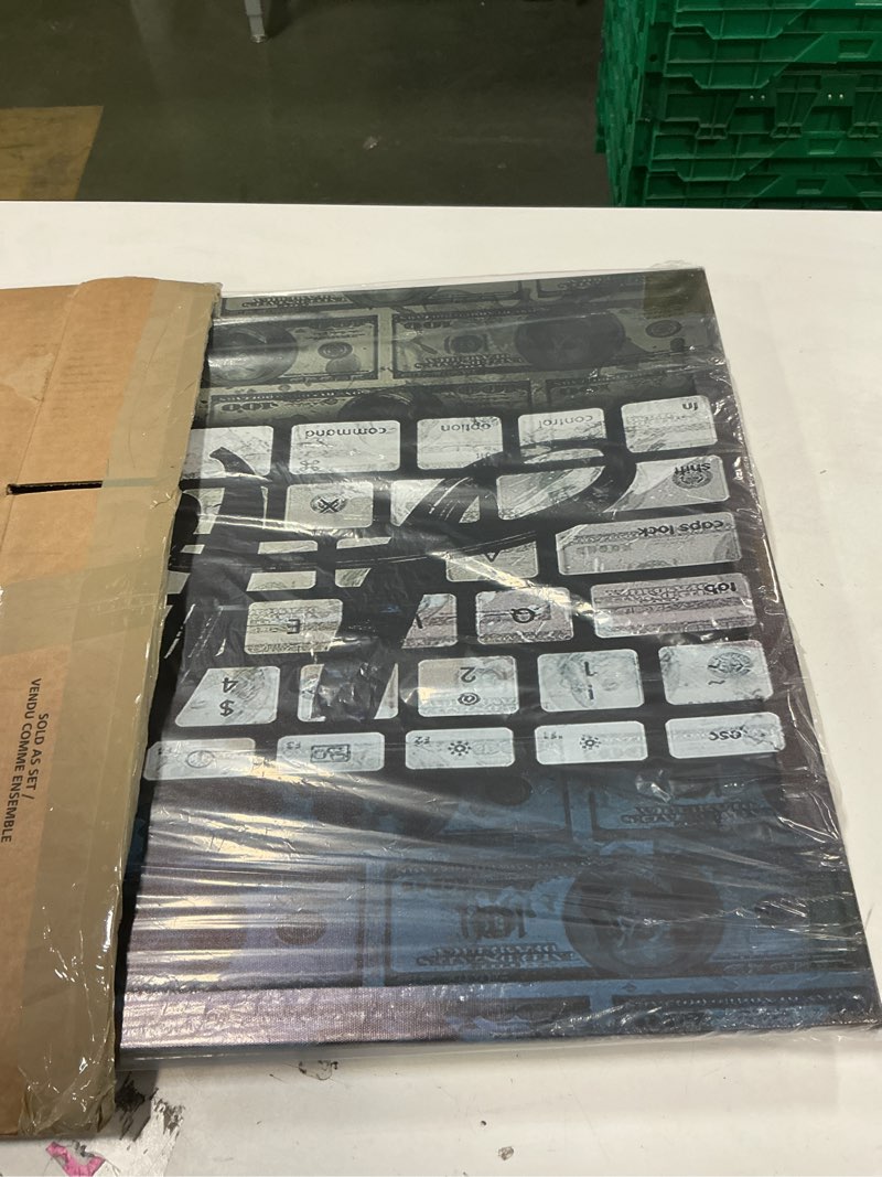 Condition photo showing New/Like New for Motivational Wall Decor, Dollar Money Wall Art, Hustle Framed Canvas Wall Art, Motivation Painting Poster, Vintage Home Office Decor-40x20 inches Decor-13 40"L x 20"W