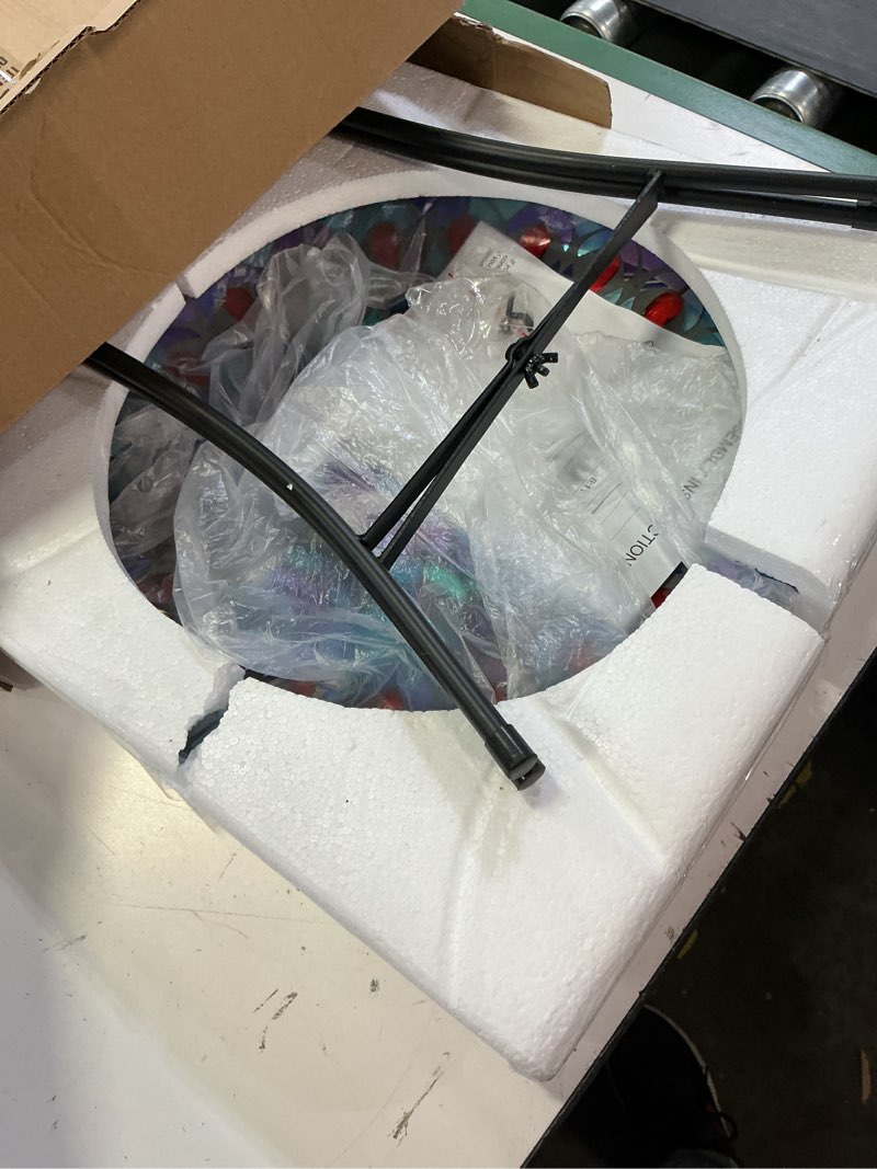 Condition photo showing New/Like New for vcuteka mosaic bird bath, glass birdbath detachable with metal standing for outdoor patio garden backyard décor purple