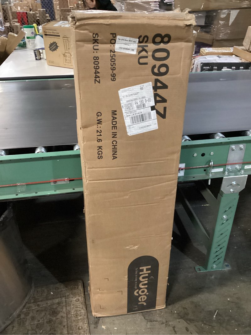 Condition photo showing New/Like New for Huuger 5 Tier Bookshelf, Display Bookshelf with 10 Open Shelves and Raised Baffle, 47.2 Inch Straight Wide Bookcase with Metal Frame and Wooden Board, Adjustable Feet, Rustic Brown 5 Tier Rustic Brown