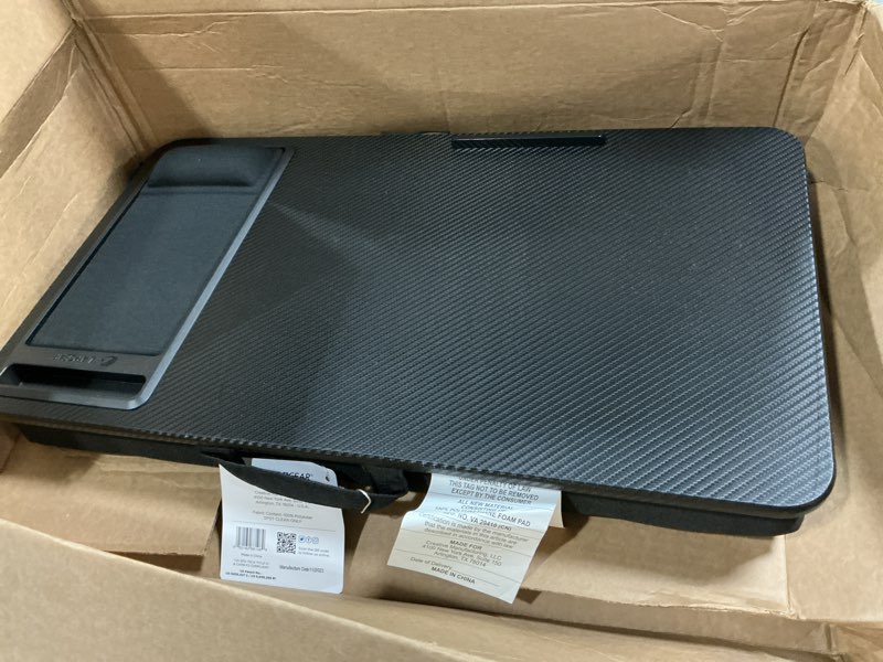 Condition photo showing Good Condition for lapgear extra large adjustable lap desk – fits laptops up to 17.3”, adjustable cushion, memory foam wrist rest, mouse pad, device ledge, & phone slot – black carbon - style no. 88108 black carbon extra large