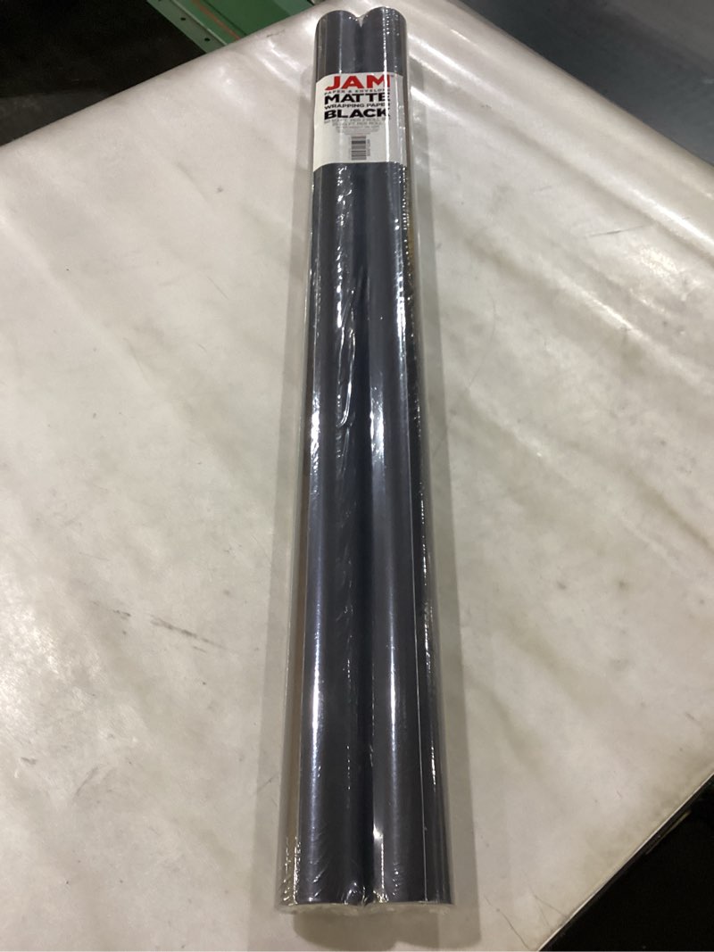 JAM Paper Gift Wrap - Matte Wrapping Paper - 50 Sq Ft Total (30 in x 10 Ft Each) - Matte Black - 2 R