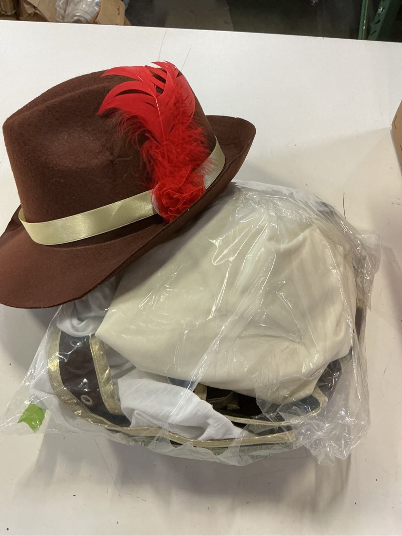 Condition photo showing Good Condition for spooktacular creations men’s german bavarian oktoberfest costume set, beer costume hat for adults halloween and beer festival medium brown