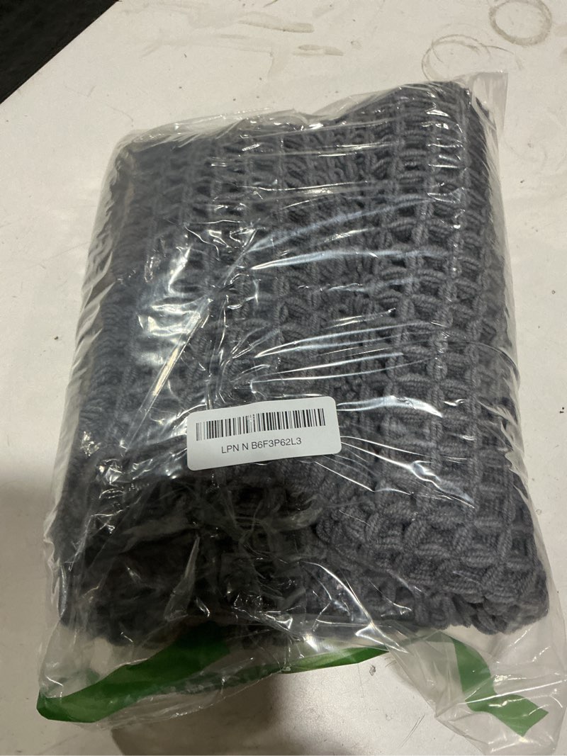 Condition photo showing Good Condition for waffle bath mat, boho bathroom rugs non slip washable super absorbent quick dry bath mat farmhouse bathroom decor, 30"x20" grey grey 1'8" x 2'6" (rectangular)