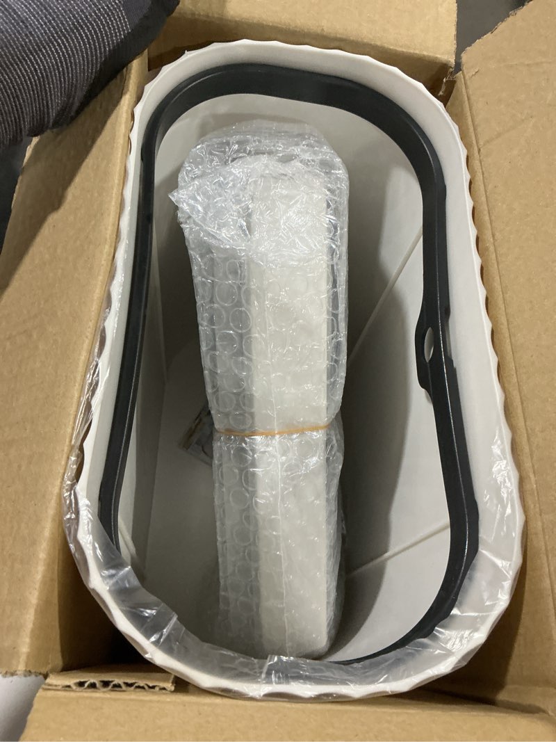 Condition photo showing Good Condition for steo spce automatic motion sensor bathroom small trash can with lid, 2.6 gallon touchless slim garbage can, smart waterproof trash bin for bedroom, restroom, living room, office white grey