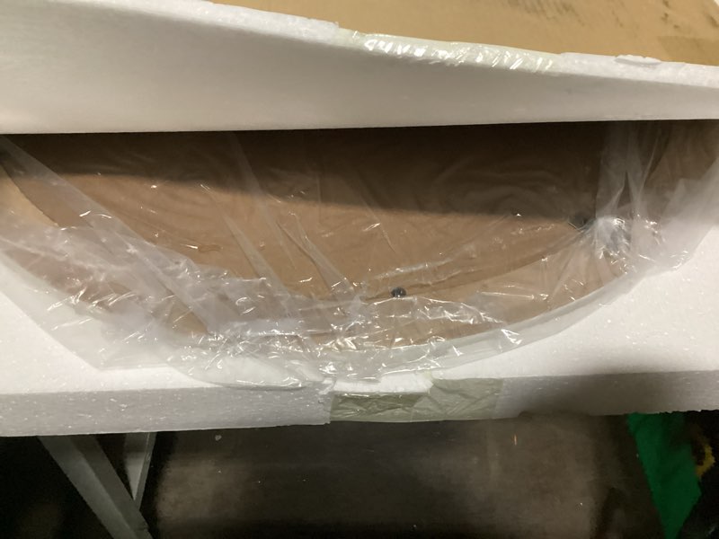 Condition photo showing As Is for 24'' Round Mirror Wooden Circle Mirrors, Beads Farmhouse Mirrors for Wall Decor, Distressed Decorative Mirror Rustic Hanging Mirror for Bedroom, Bathroom, Living Room or Entryway