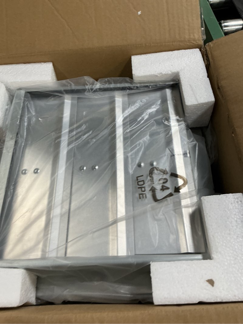 Condition photo showing New/Like New for vevor 10'' shutter exhaust fan, high-speed 820 cfm, aluminum wall mount attic fan with ac-motor, ventilation and cooling for greenhouses, garages, sheds, shops, fcc 10 inch