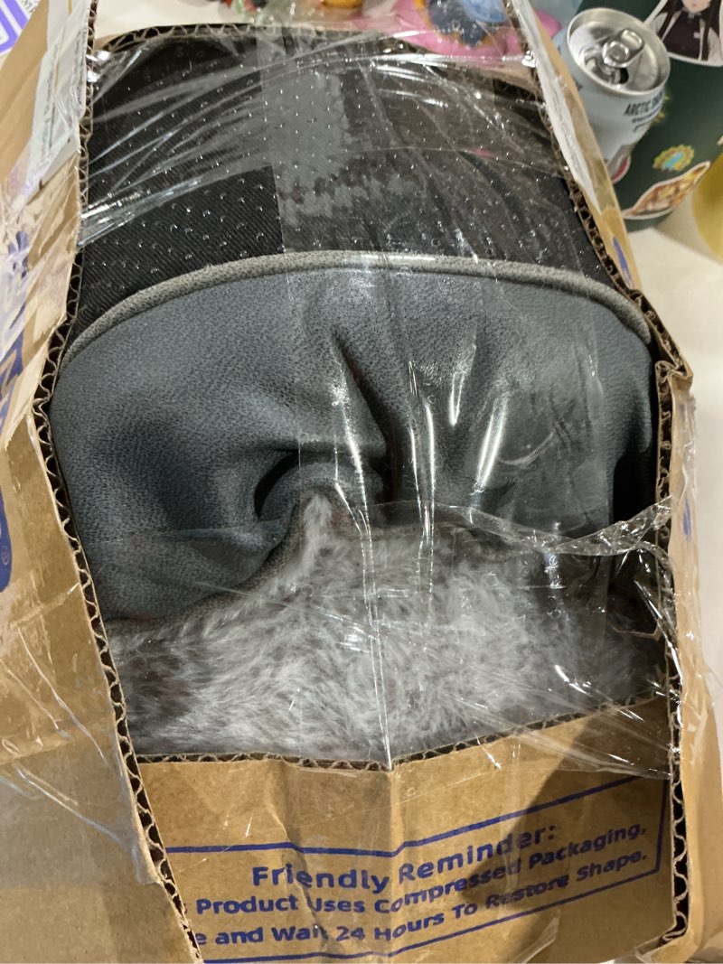 Condition photo showing As Is for sunheir orthopedic dog bed for large dogs - big waterproof dog crate bed with removable washable cover, egg crate foam support, anti-slip bottom, deluxe plush pet bed mat (grey) grey 35.0"l x 22.0"w x 3.0"th