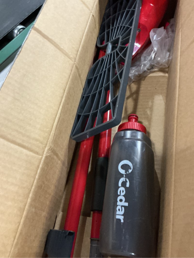 Condition photo showing As Is for o-cedar promist max microfiber spray mop, red spray mop spray mop